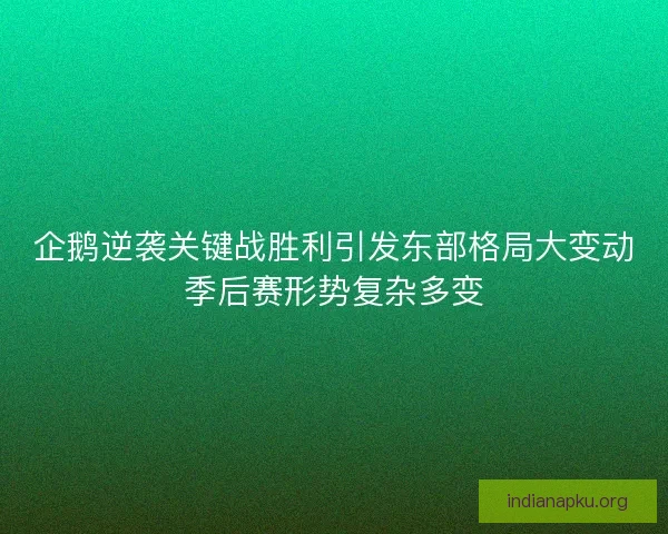企鹅逆袭关键战胜利引发东部格局大变动季后赛形势复杂多变